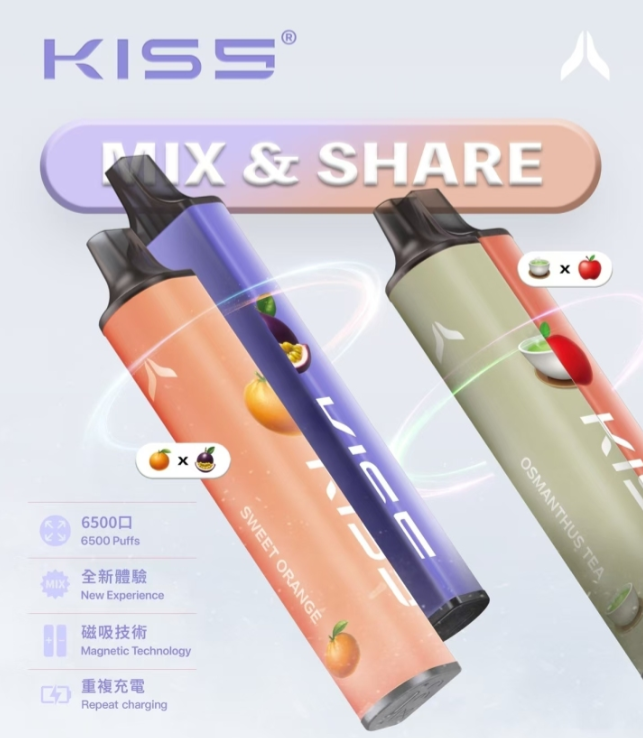 kiss凱斯【抛棄式6500口】一次性吸磁技術電子烟口味隨心混搭 可充電